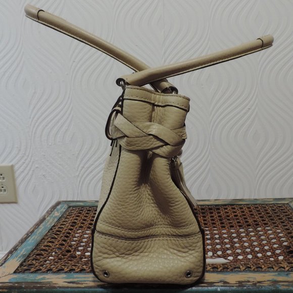 Coach Hampton Collection tan pebble leather satchel with braided detail NWOT - Picture 6 of 12